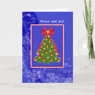 Christmas Tree O Tannenbaum Snowflakes Peace & Joy Holiday Card