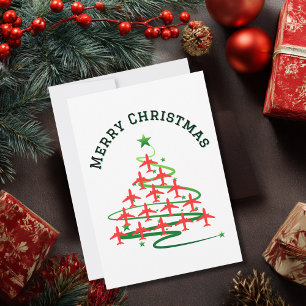 Christmas Tree of Aeroplanes, Minimalist Photo Holiday Card