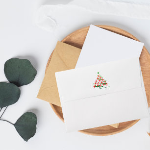 Christmas Tree of Airplanes, Minimalist Holiday Envelope