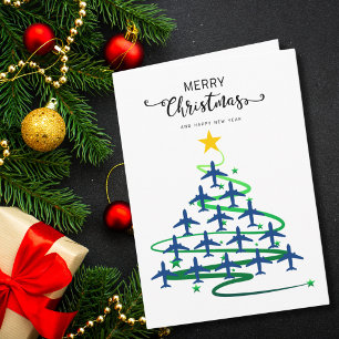 Christmas Tree of Airplanes, Minimalist Photo Card