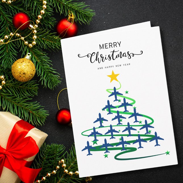 Christmas Tree of Airplanes, Minimalist Photo Card (Creator Uploaded)