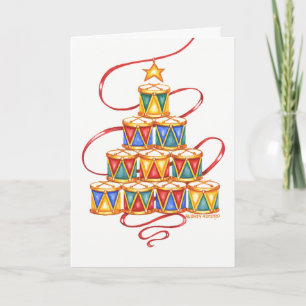 Christmas Tree Of Drums Blank Note Cards
