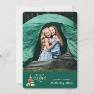 Christmas Tree of Gift Boxes Photo Card (Green)