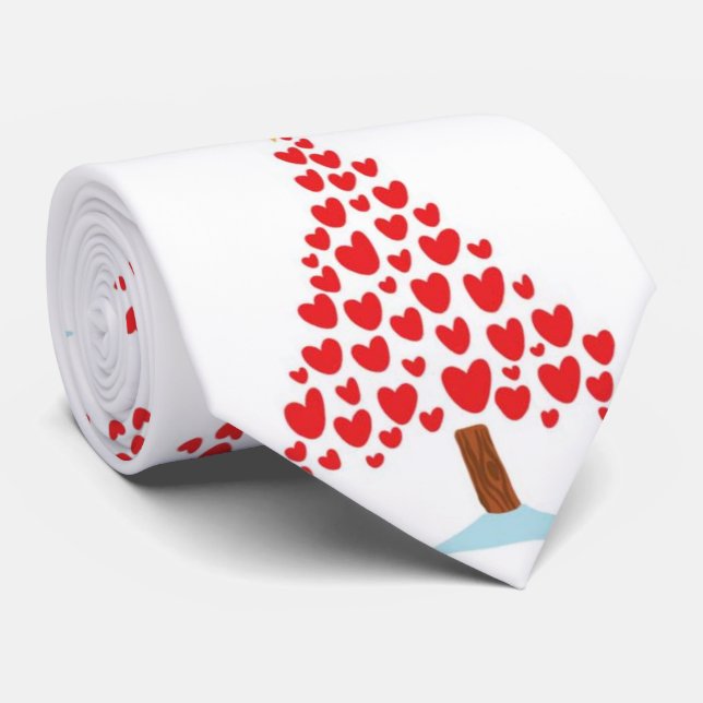 ****CHRISTMAS TREE OF HEARTS**** CHRISTMAS TIE (Rolled)