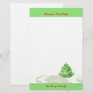 Christmas Tree of Hearts Stationery
