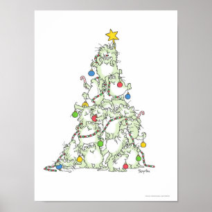 CHRISTMAS TREE OF KITTIES poster by Sandra Boynton