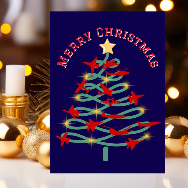 Christmas Tree of Military Aeroplanes, Photo Holiday Card (Creator Uploaded)