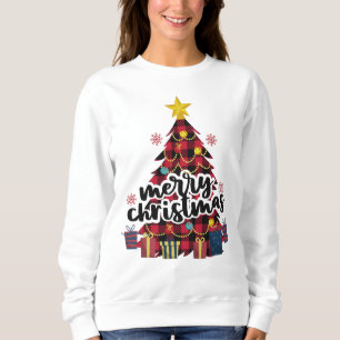 Christmas Tree of Red and Black Buffalo Plaid Sweatshirt