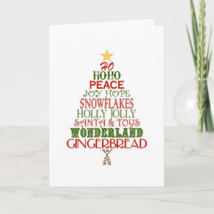 Christmas Tree Of Words Card