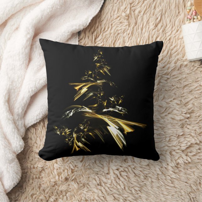 Christmas Tree on Black 001 Cushion (Blanket)