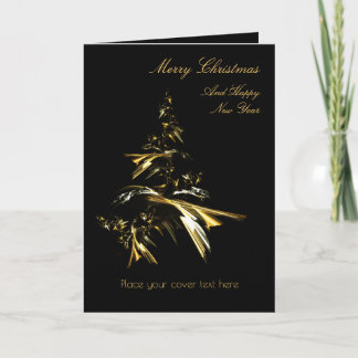 Christmas Tree on Black 001 Holiday Card