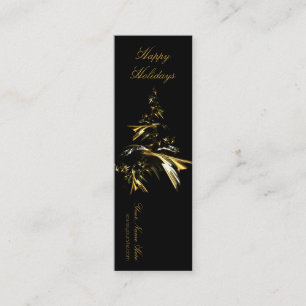 Christmas Tree on Black 001 Mini Business Card