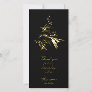 Christmas Tree on Black 001 Thank You Card