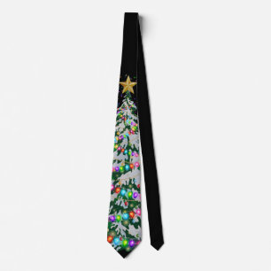 Christmas Tree on Black - Men’s Necktie