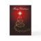 Christmas Tree On Glowing Red Background Card