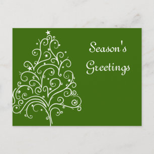 Christmas Tree on Green Business Seasons Greetings Holiday Postcard