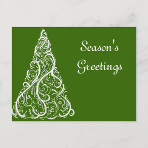 Christmas Tree on Green Business Seasons Greetings Postcard