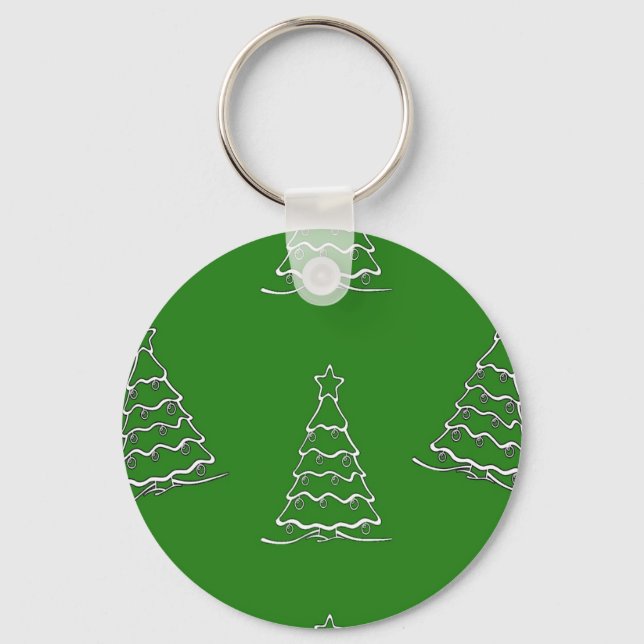 Christmas tree on green key ring (Front)