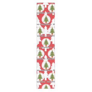 Christmas Tree on Red Pines Pattern - Merry Xmas Short Table Runner