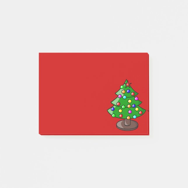 Christmas Tree on Red Post It Note (Front)