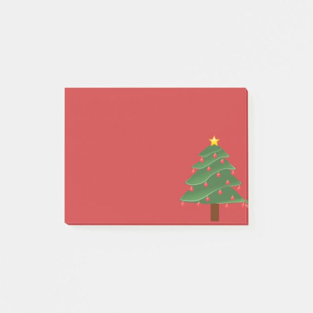 Christmas Tree on Red Post It Note (Front)