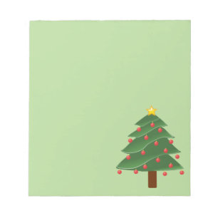 Christmas Tree on Soft Green Notepad