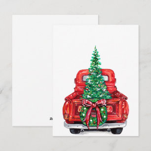 christmas tree on truck  holiday card