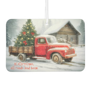 Christmas Tree On Truck Winter Car Air Freshener