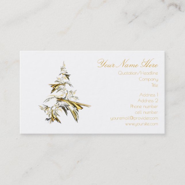 Christmas Tree on White 001 Business Card (Front)