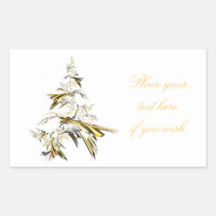Christmas Tree on White 001 Rectangular Sticker