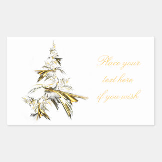 Christmas Tree on White 001 Rectangular Sticker