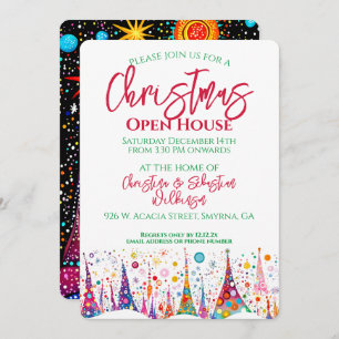 Christmas Tree Open House Invitation