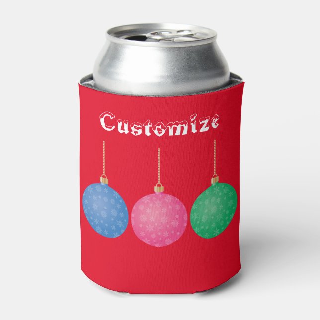 Christmas Tree Ornament Balls Thunder_Cove Can Cooler (Can Front)