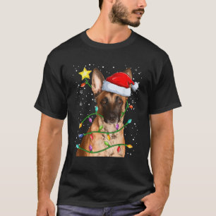 Christmas Tree Ornament Belgian Sheepdog With Ligh T-Shirt