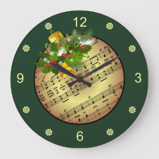 Christmas Tree Ornament ~ Bell & Mistletoe ~  Large Clock