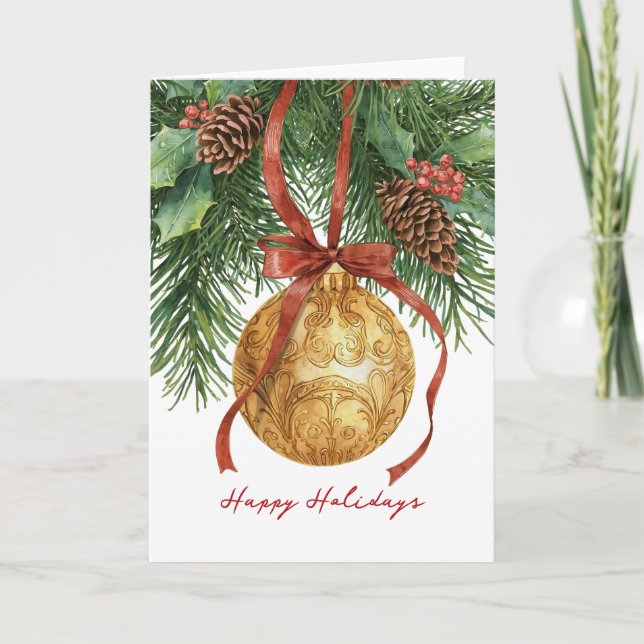 Christmas Tree Ornament Folded Card (Front)