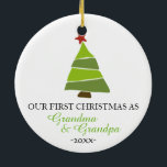 Christmas tree ornament Grandma and Grandpa<br><div class="desc">Personalised with name! More options on: http://www.zazzle.co.uk/designbyredline</div>