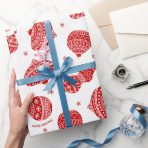 Christmas tree ornament pattern wrapping paper