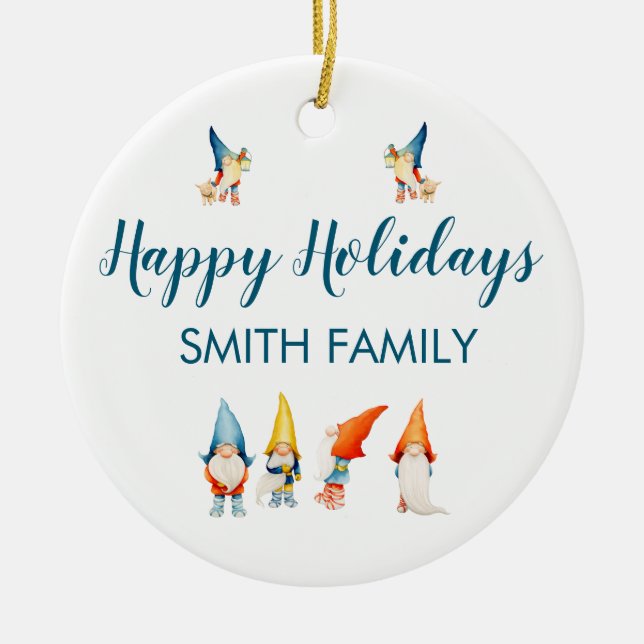 Christmas Tree Ornament With Cute Elves (Front)