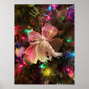 christmas tree ornament yarn angel doll photograph poster