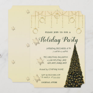 Christmas Tree,Ornaments,Company Holiday  Party Invitation