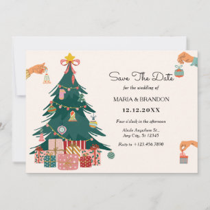 Christmas tree ornaments decoration wedding save the date