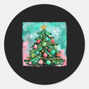 Christmas Tree Ornaments Holiday Xmas Lights Men W Classic Round Sticker