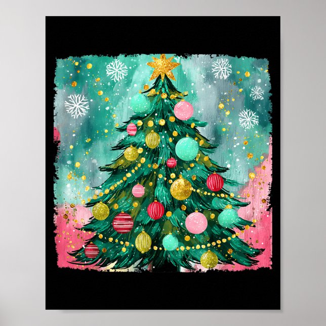 Christmas Tree Ornaments Holiday Xmas Lights Men W Poster (Front)