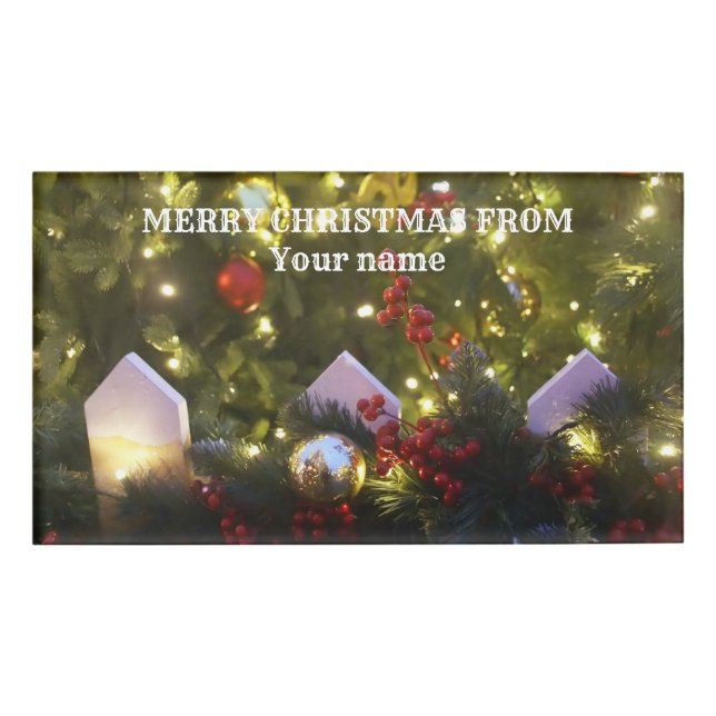 Christmas tree ornaments name tag (Front)