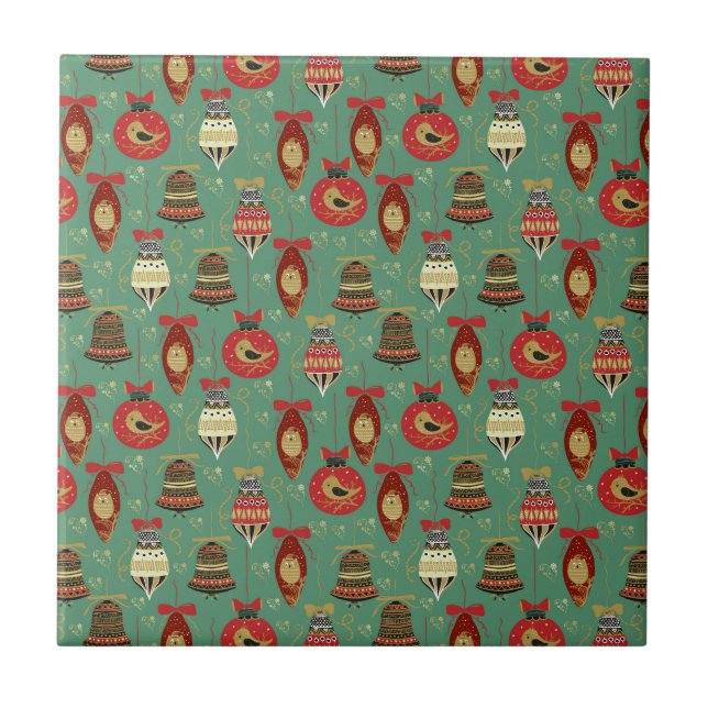 Christmas Tree Ornaments Pattern Tile (Front)