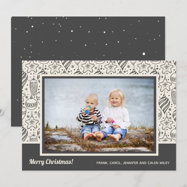 Christmas Tree Ornaments Photo Holiday Card (Front/Back)