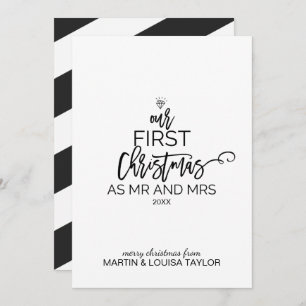 Christmas Tree Our First Christmas as Mr and Mrs Holiday Card