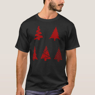 Christmas Tree Pack - 5 Red Christmas Tree Image T-Shirt