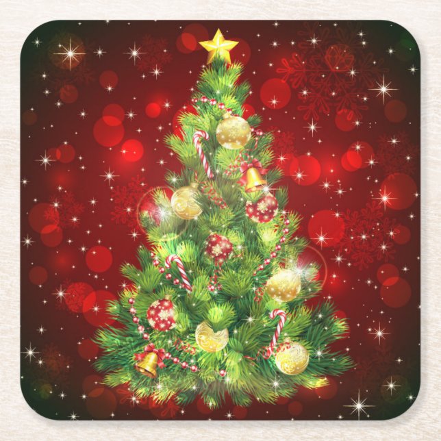 Christmas Tree Paper Coasters (Front)